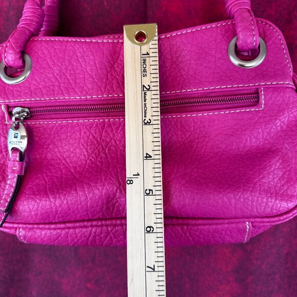 ROESTTI WOMEN SHOULDER HANDBAG, PINK COLOR, MULITIPLE POCKETS WITH ZIPPERS - Picture 9 of 10